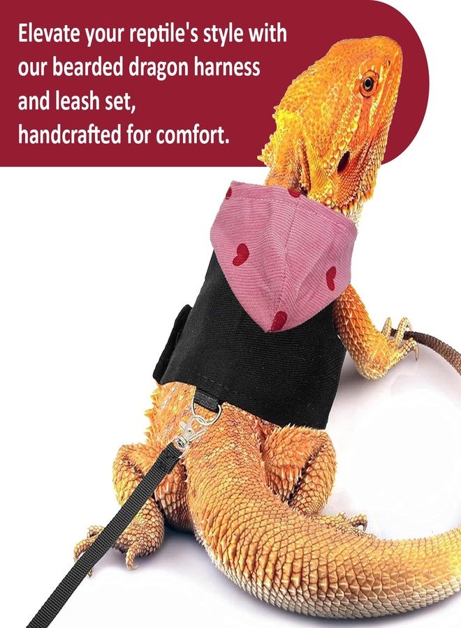 hokable Bearded Dragon Lizard Hoodie Leash Suit Reptile pet Outdoor Chest Harness Chameleon Squirrel Leash Hooded Clothes Suitable for Bearded Dragon Lizard Reptiles（Red hat） - Image 4